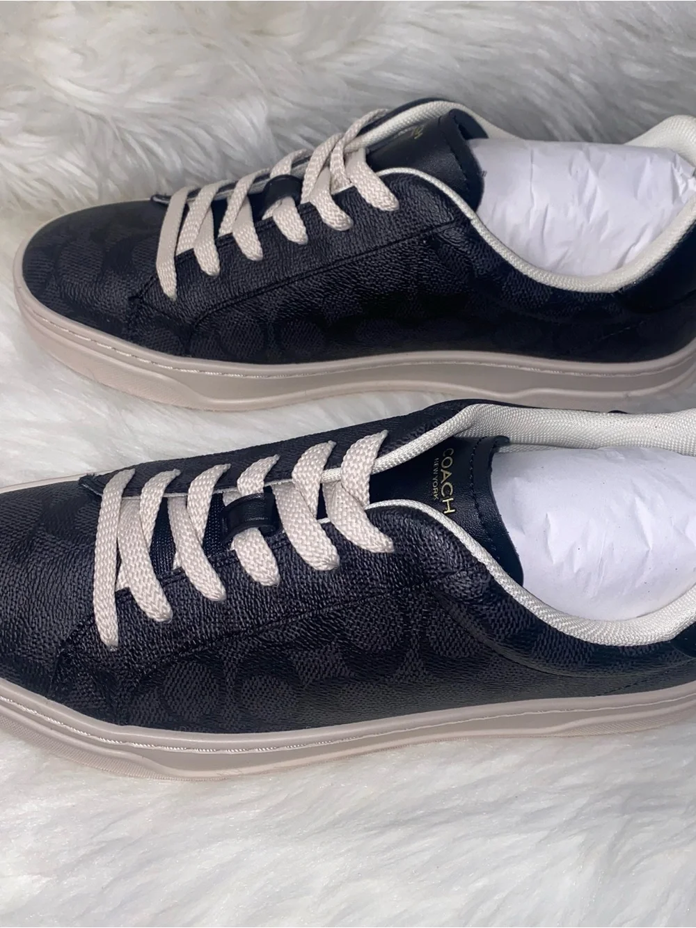 Coach Woman High Line Sneaker In Signature Canvas Size 9.5 New in box